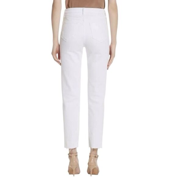 L’AGENCE ‘Audrina’ High Rise Jean In Blanc Worn Destruct Size 25 - Picture 3 of 12